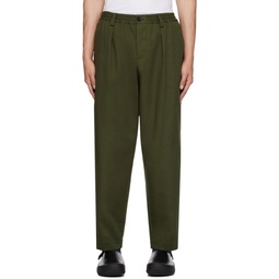Green Cropped Trousers 232379M191019