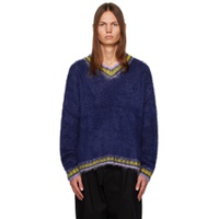 Blue Striped Sweater 232379M206001