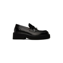 Black O Ring Loafers 232379M231016