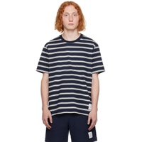 Navy Striped T Shirt 232381M213005