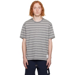 Gray Striped T Shirt 232381M213006