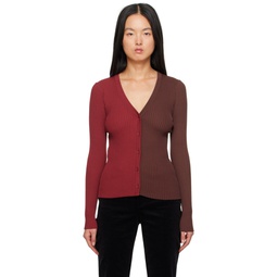 Red   Brown Cargo Cardigan 232386F095008