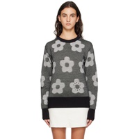 Black   White  Paris Flower Spot Sweater 232387F096000