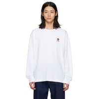 White  Paris Boke Flower Long Sleeve T Shirt 232387M213023