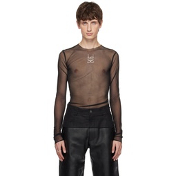 Black Crystal Long Sleeve T Shirt 232388M213003