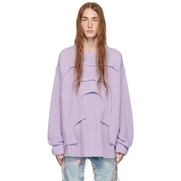 Purple Layered Sweater 232389M201029