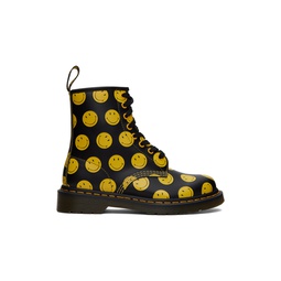 Black   Yellow 1460 Smiley Boots 232399F113051