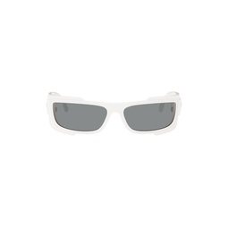 White Wraparound Sunglasses 232404F005003
