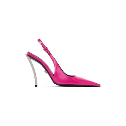 Pink Pin Point Slingback Pumps 232404F122000