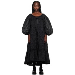 Black Beaded Midi Dress 232405F054018