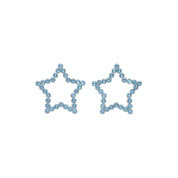 Silver   Blue Star Earrings 232413F022019