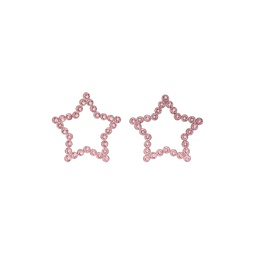 SSENSE Exclusive Silver   Pink Star Earrings 232413F022020