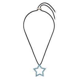SSENSE Exclusive Black   Blue Star Necklace 232413F023003