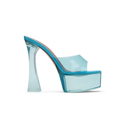 Blue Dalida Glass Plateau Heeled Sandals 232415F125020