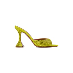 Yellow Caroline Crystal Heeled Sandals 232415F125046
