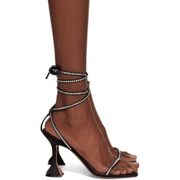 Black Vita Crystal Heeled Sandals 232415F125068