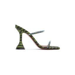 Green Gilda Slipper Heeled Sandals 232415F125084