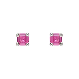 Silver   Pink Atomic Earrings 232416F022032