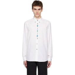 White Embroidered Shirt 232422M192035
