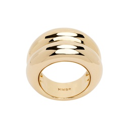 Gold Double Pipe Ring 232439M147009