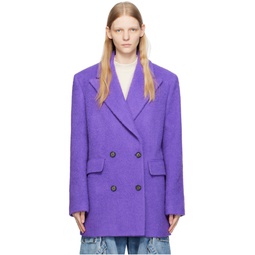 Purple Double Breasted Coat 232443F057004