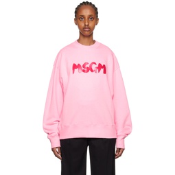 Pink Printed Sweatshirt 232443F096009
