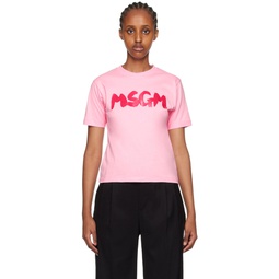 Pink Printed T Shirt 232443F110015