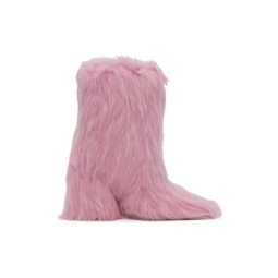 Pink Furry Boots 232443F114001