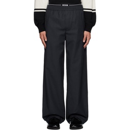 Navy Layered Trousers 232443M191005