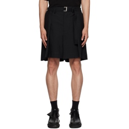 Black Pleated Shorts 232445M193025
