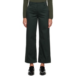 Green Flared Trousers 232447F087009