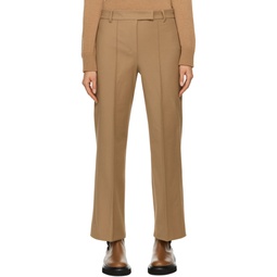 Brown Pleated Trousers 232447F087014