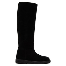 Black Suede Riding Boots 232448F115008