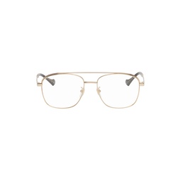 Gold Aviator Glasses 232451M133017