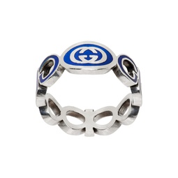 Silver   Blue Band Ring 232451M147001