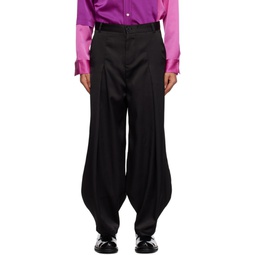 Black Pleated Trousers 232470M191003