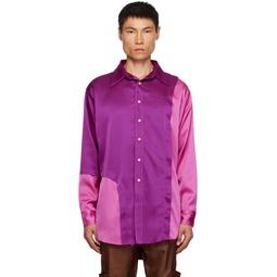 Purple Paneled Shirt 232470M192003