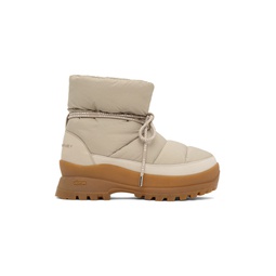 Beige Trace Puffy Boots 232471F113003