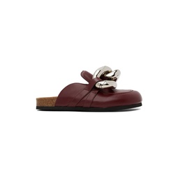 Burgundy Chain Loafers 232477F121007