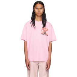 Pink Chest Pocket T Shirt 232477M213003