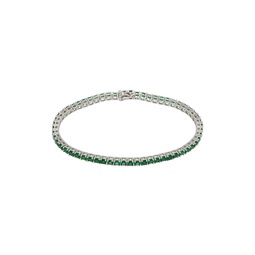 Silver   Green Tennis Bracelet 232481M142018