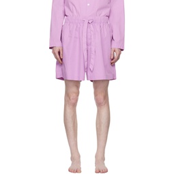 Pink Stonewashed Pyjama Shorts 232482M218061