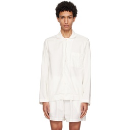 Off White Oversized Pyjama Shirt 232482M218085