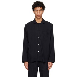 Black Oversized Pyjama Shirt 232482M218086