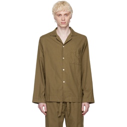 Green Button Pyjama Shirt 232482M218090