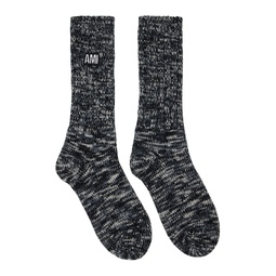 Black Marled Socks 232482M220015