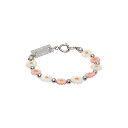 SSENSE Exclusive Pink   White Flower Bracelet 232490M142003