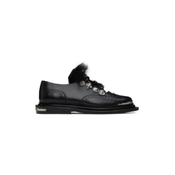 Black Perforated Oxfords 232492F120003