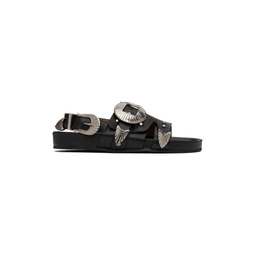 SSENSE Exclusive Black Leather Sandals 232492F124018
