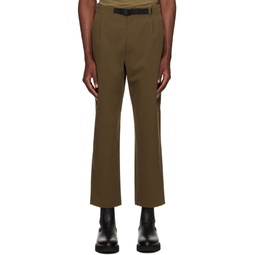Brown One Tuck Trousers 232493M191003